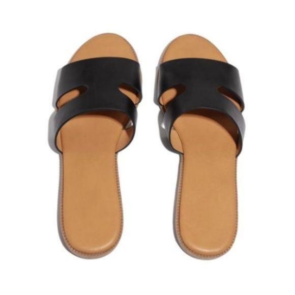 Black Vegan Leather Sandals - Picture 4 of 5